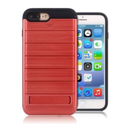 iPhone 7 Plus Card Pocket Hybrid Case (Red)